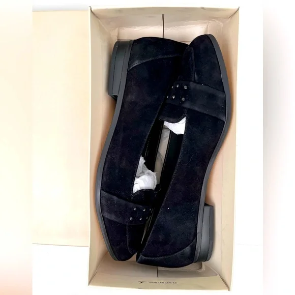 Anne Klein Shoe Size 9 Flat Loafer Black Suede Leather I-Flex AK7DYAMOND EUC - Picture 11 of 12
